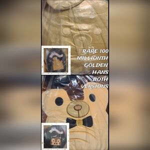 Squishmallows 100 Millionth 16″ Metallic Gold Hans AND Golden Accent Hans Bundle